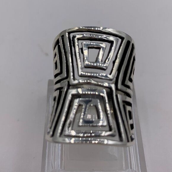 New solid 925 sterling silver,  large statement ring ,geometric, sz 7 - Picture 1 of 15